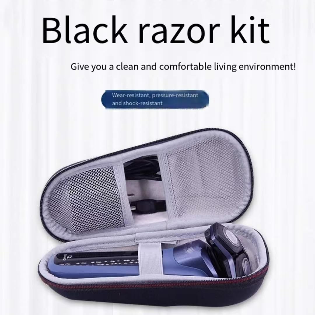 Razor Storage Case – Portable Hard EVA Travel Carrying Case for Men’s Shavers, Waterproof Shockproof Protective Grooming Organizer, Durable Razor Holder Compatible with Gillette, Harry’s and More, Ideal for Home, Business Trips, Gym, and Travel