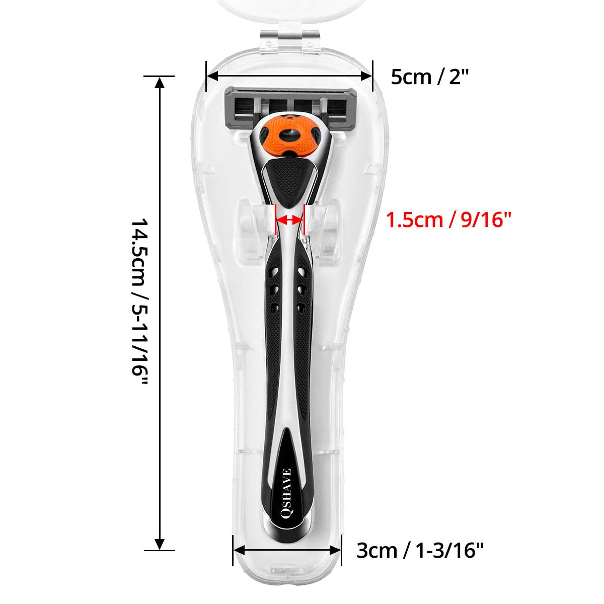 Razor Storage Case – Portable Transparent Protective Box for Men’s Razors, Hard Plastic Travel Shaver Holder, Dustproof Scratch-Resistant Organizer, Compatible with Gillette, Harry’s and Other Manual Razors, Ideal for Home, Business Trips, Gym and Travel