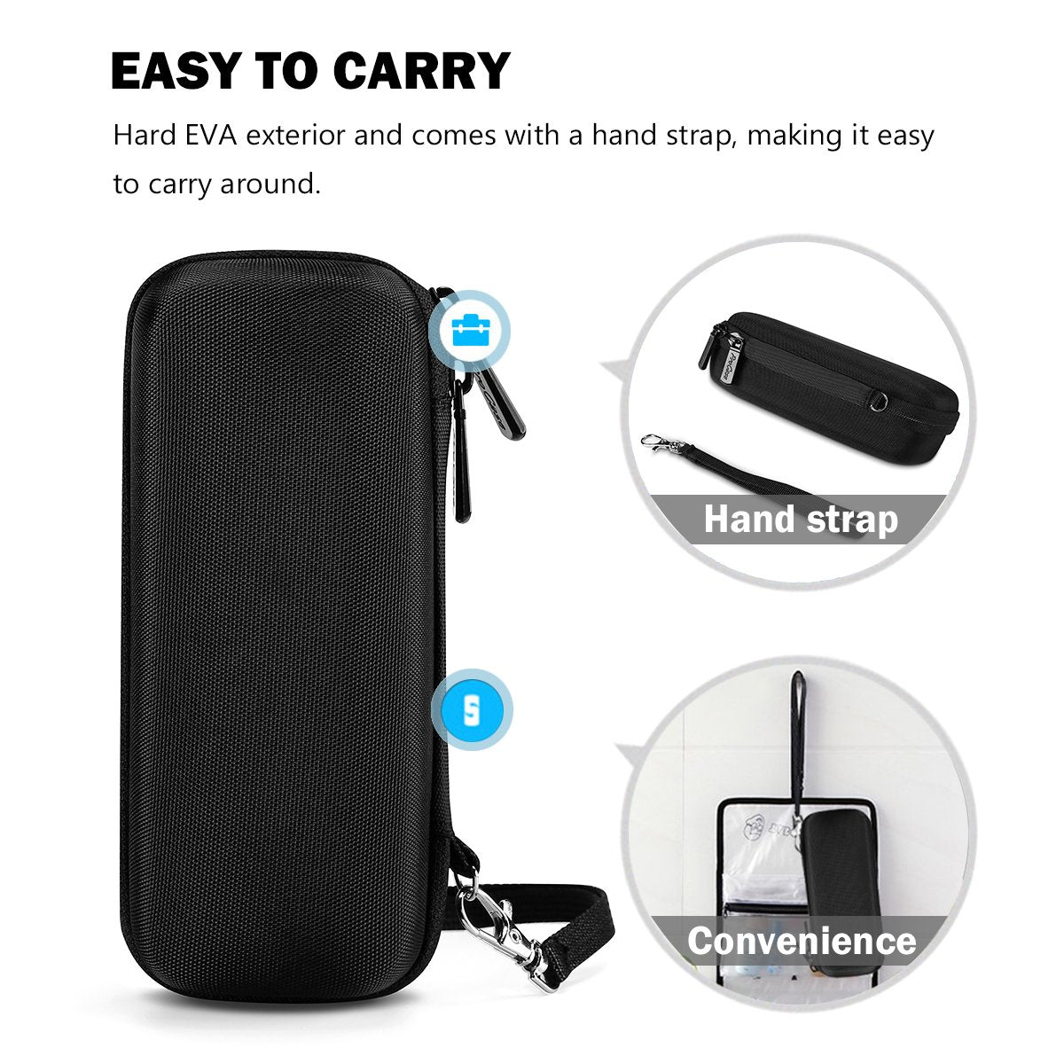 Razor Storage Case for Men – Portable Hard EVA Travel Carrying Case with Hand Strap, Waterproof Shockproof Protective Shaver Organizer Bag, Compatible with Gillette, Harry’s, and More, Ideal for Home