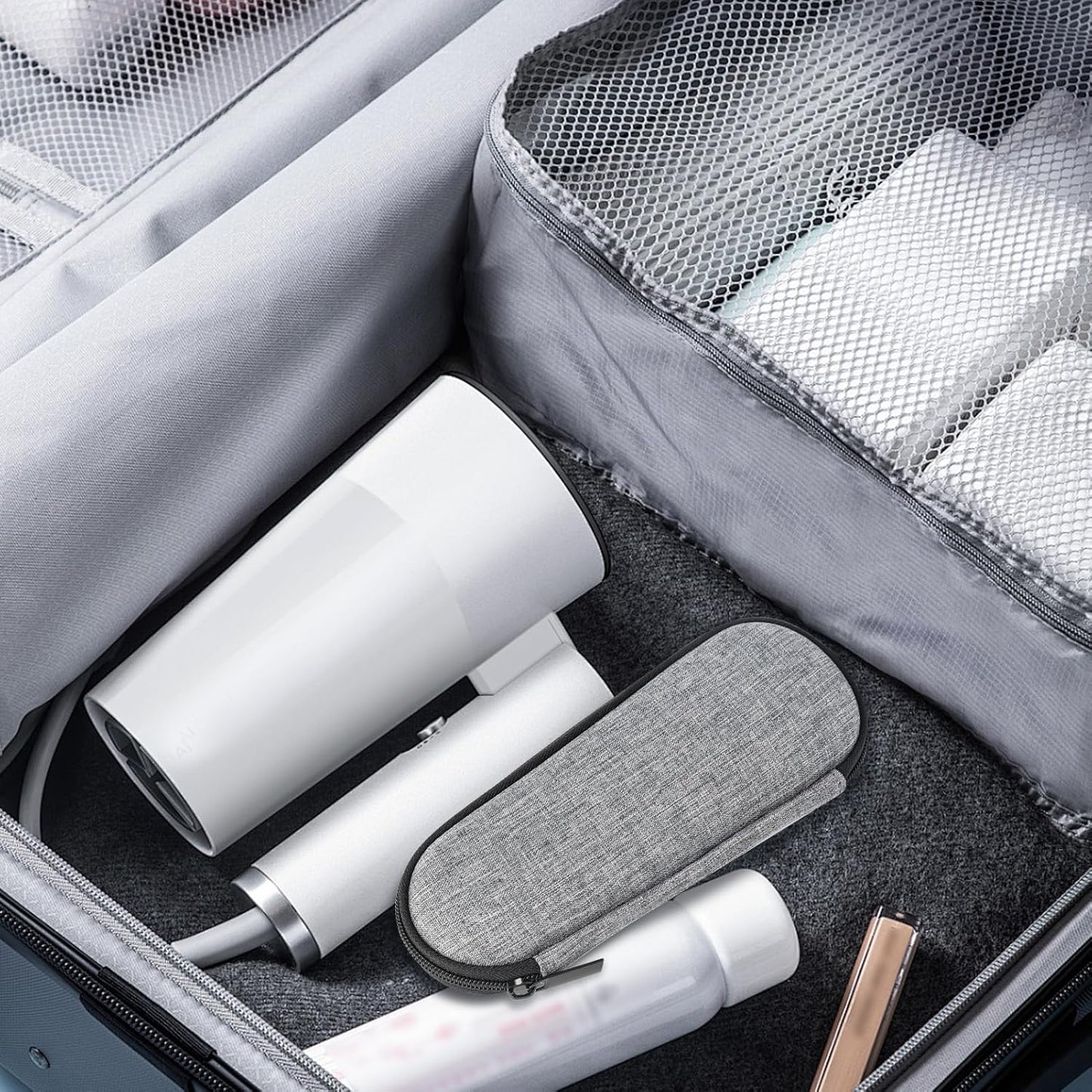 Razor Storage Case – Fabric Portable Travel Carrying Pouch with Zipper, Waterproof Scratch-Resistant Grooming Tool Organizer Bag for Men’s Shavers, Compact Razor Holder for Home, Business Trips, Gym, and Travel