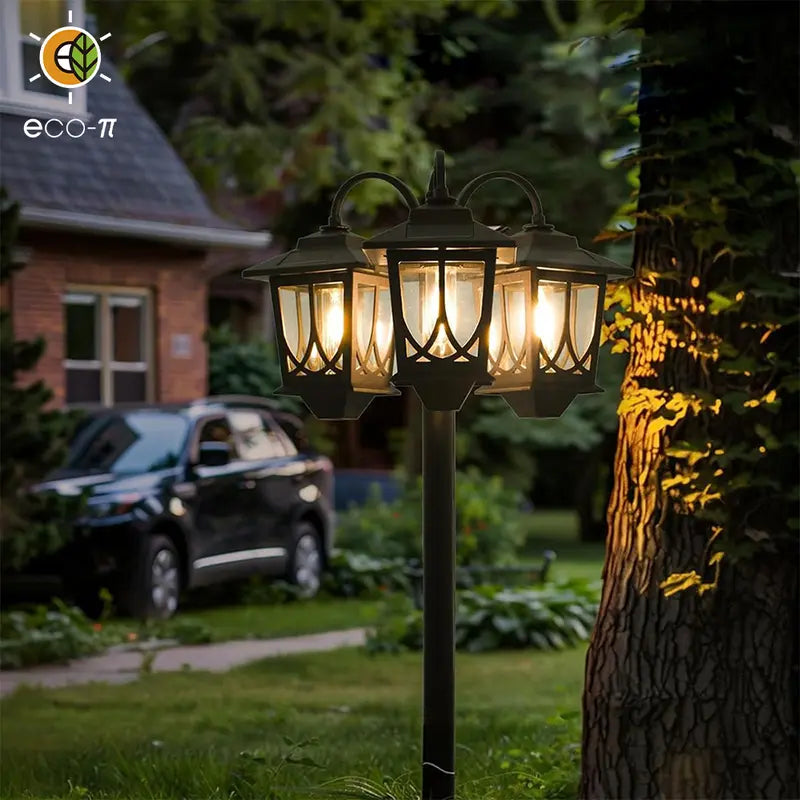 đź’ˇ3-head waterproof solar lights. 60 lumens. 2 spare bulbs.