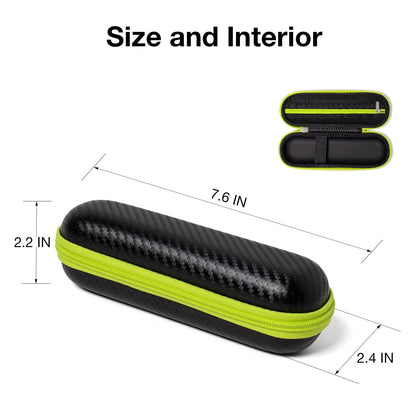 Razor Storage Case – Hard EVA Travel Carrying Case with Carbon Fiber Texture, Waterproof Shockproof Protective Shaver Organizer Bag for Men’s Grooming Tools, Compatible with Philips, Braun, Gillette, Schick and More