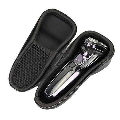 Electric Razor Storage Case – Portable Hard EVA Travel Carrying Case with Mesh Pocket, Waterproof Shockproof Protective Grooming Organizer Bag for Men’s Shavers and Accessories, Compatible with Philips, Braun, Gillette and More