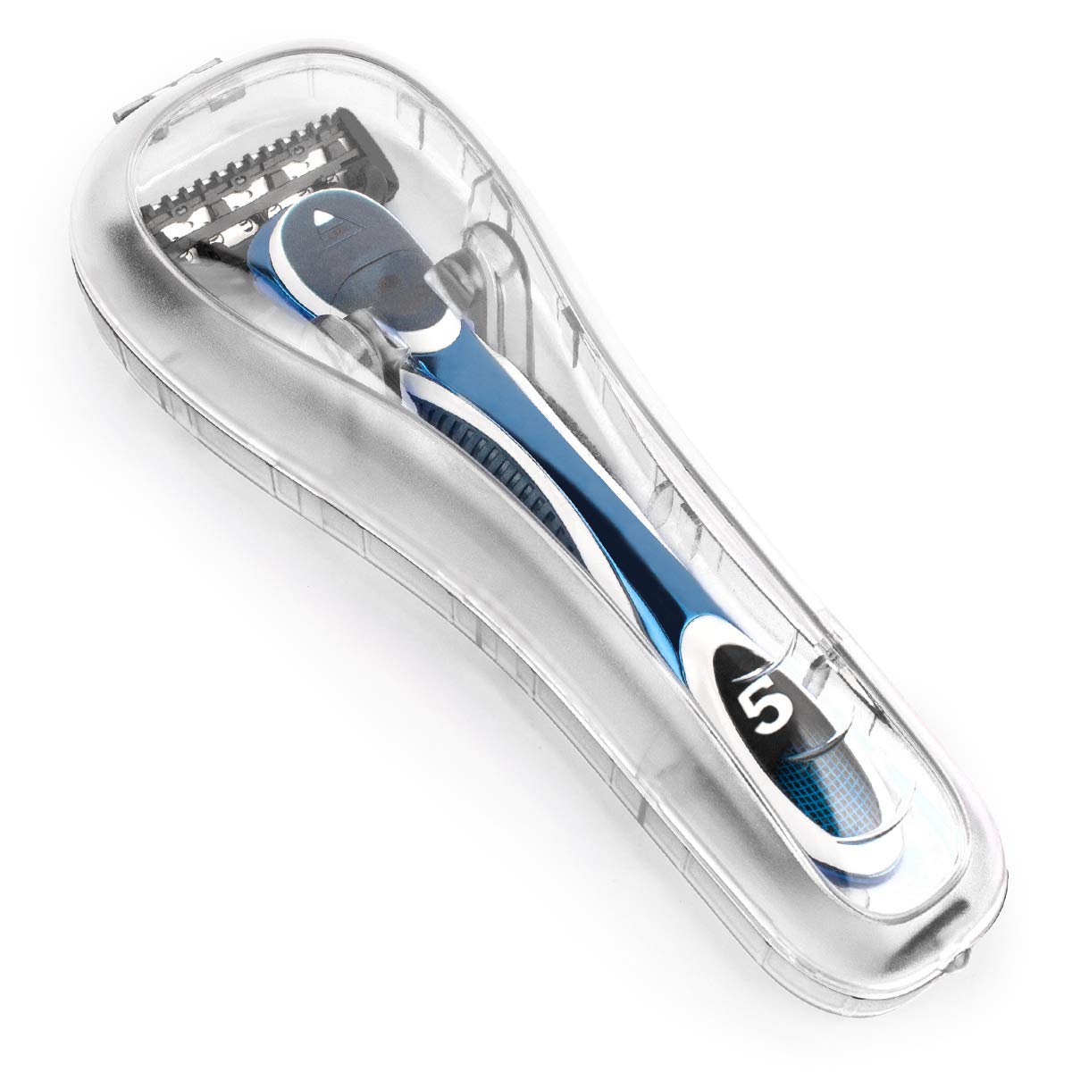 Razor Storage Case – Portable Transparent Protective Box for Men’s Razors, Hard Plastic Travel Shaver Holder, Dustproof Scratch-Resistant Organizer, Compatible with Gillette, Harry’s and Other Manual Razors, Ideal for Home, Business Trips, Gym and Travel