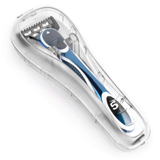 Razor Storage Case – Portable Transparent Protective Box for Men’s Razors, Hard Plastic Travel Shaver Holder, Dustproof Scratch-Resistant Organizer, Compatible with Gillette, Harry’s and Other Manual Razors, Ideal for Home, Business Trips, Gym and Travel