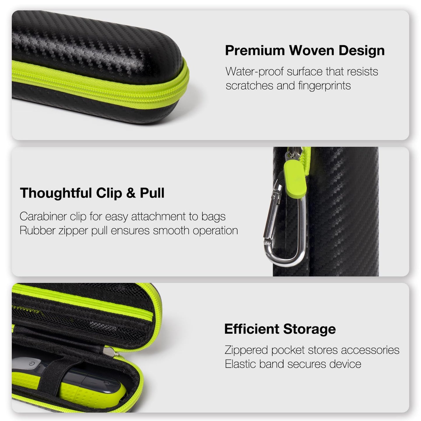 Razor Storage Case – Hard EVA Travel Carrying Case with Carbon Fiber Texture, Waterproof Shockproof Protective Shaver Organizer Bag for Men’s Grooming Tools, Compatible with Philips, Braun, Gillette, Schick and More