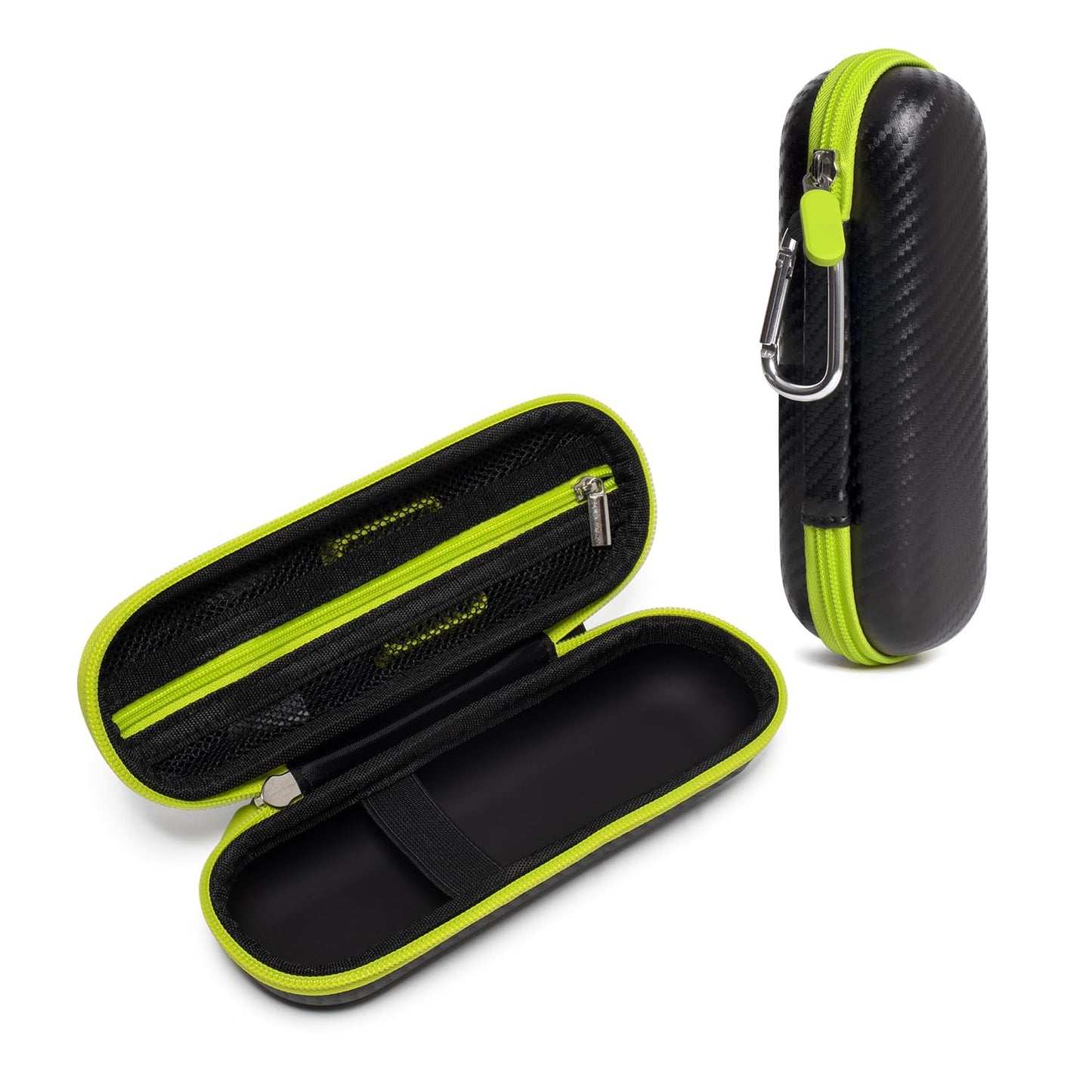 Razor Storage Case – Hard EVA Travel Carrying Case with Carbon Fiber Texture, Waterproof Shockproof Protective Shaver Organizer Bag for Men’s Grooming Tools, Compatible with Philips, Braun, Gillette, Schick and More