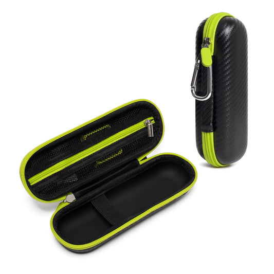 Razor Storage Case – Hard EVA Travel Carrying Case with Carbon Fiber Texture, Waterproof Shockproof Protective Shaver Organizer Bag for Men’s Grooming Tools, Compatible with Philips, Braun, Gillette, Schick and More