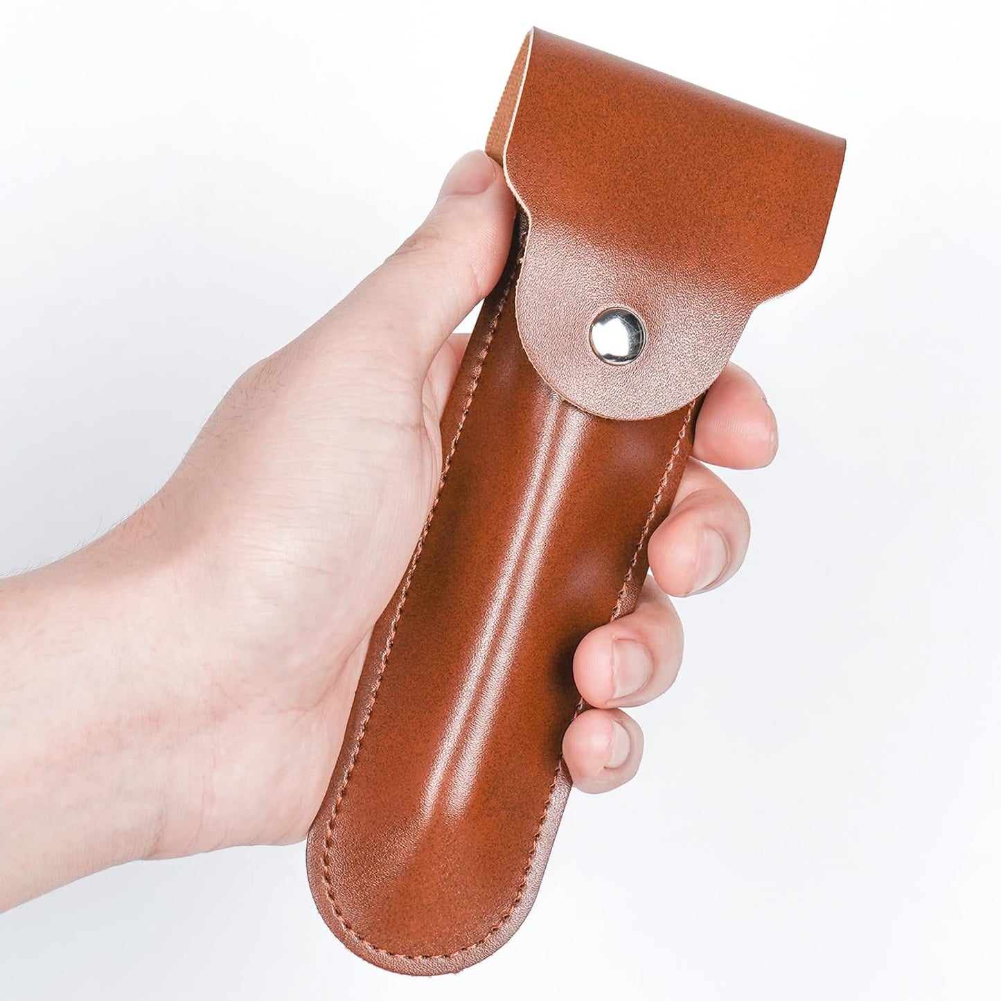 Leather Razor Storage Pouch – Portable Protective Case for Manual Razors, Durable Anti-Scratch Travel Carrying Case for Men’s Shaving Tools, Compact Shaver Holder for Home, Business Trips, and Travel