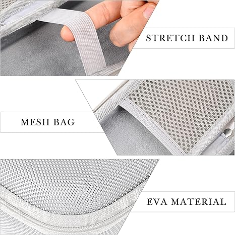 Razor Storage Case – Portable EVA Hard Shell Travel Protective Bag, Waterproof Shockproof Anti-Pressure Shaver Organizer Pouch for Manual and Electric Razors (White)