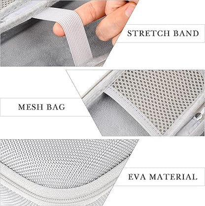 Razor Storage Case – Portable EVA Hard Shell Travel Protective Bag, Waterproof Shockproof Anti-Pressure Shaver Organizer Pouch for Manual and Electric Razors (White)