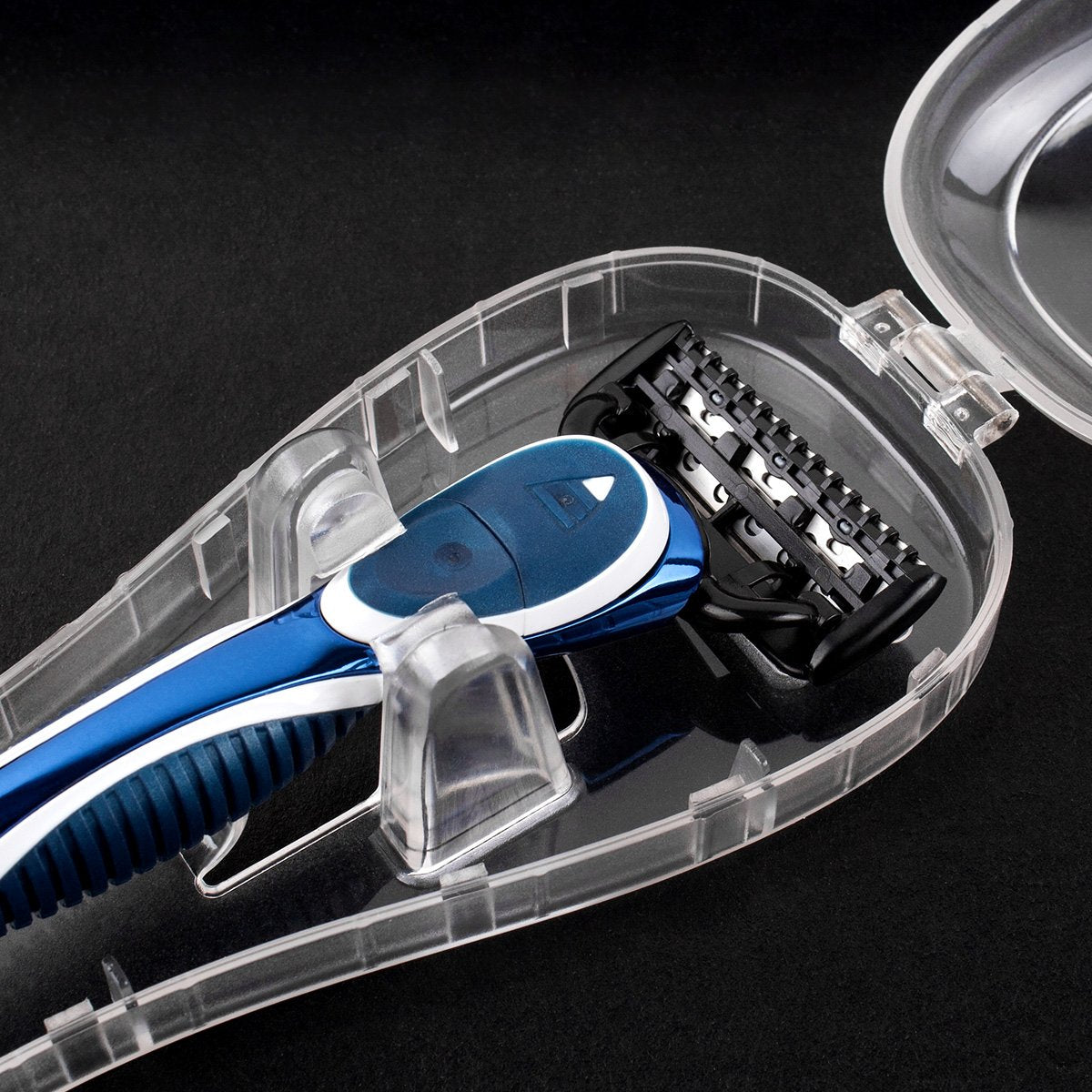 Razor Storage Case – Portable Transparent Protective Box for Men’s Razors, Hard Plastic Travel Shaver Holder, Dustproof Scratch-Resistant Organizer, Compatible with Gillette, Harry’s and Other Manual Razors, Ideal for Home, Business Trips, Gym and Travel