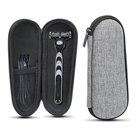 Razor Storage Case – Fabric Portable Travel Carrying Pouch with Zipper, Waterproof Scratch-Resistant Grooming Tool Organizer Bag for Men’s Shavers, Compact Razor Holder for Home, Business Trips, Gym, and Travel
