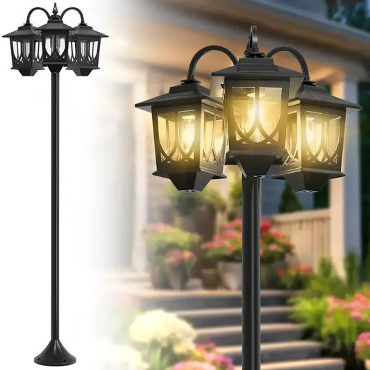 💡3-head waterproof solar lights. 60 lumens. 2 spare bulbs.