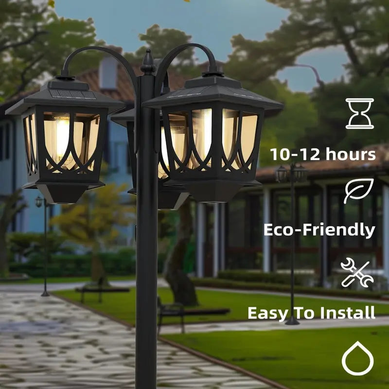 💡3-head waterproof solar lights. 60 lumens. 2 spare bulbs.